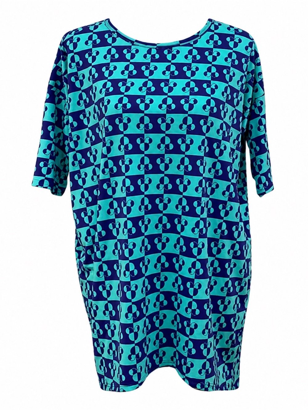 Lularoe Disney Top Women’s XXS Minnie Mouse Irma Blue & Purple Tunic Shirt
